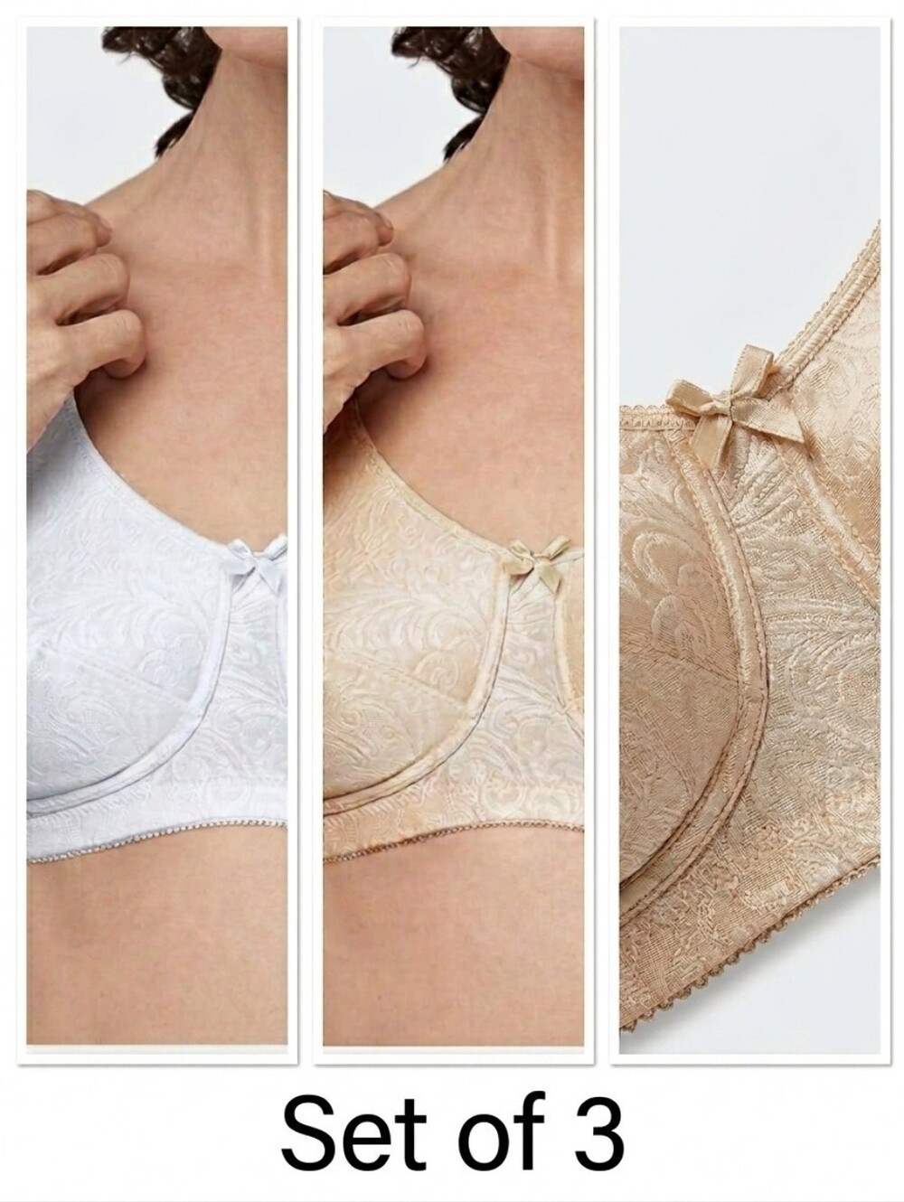 NWT Amoena Dorothy Mastectomy Bras Style 2123 - Set of 3 - 38B